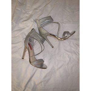 BETSEY JOHNSON SILVER HEELS